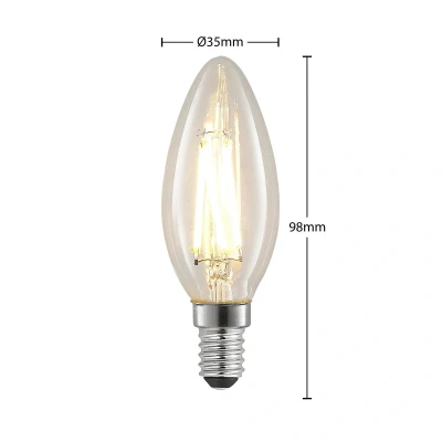 Afbeelding van Arcchio LED lamp, gloeidraad, kaars, E14, 4W, helder