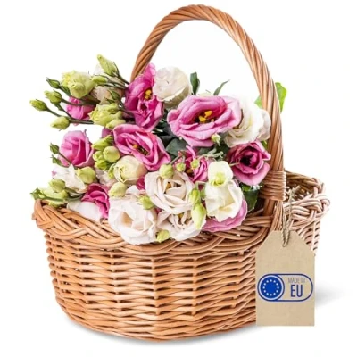 Afbeelding van Creative Home Rieten Mand met Handvat 35x30x35cm Lichtgewicht Picnic Pasen Decoratie Paasmandje Handgeweven