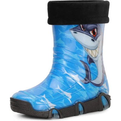 Afbeelding van Ladeheid Kinder Regenlaarzen Rubber Hoog PVC Waterdicht LA ZT Szuwarek2020 Blauwe haai 42 27/28