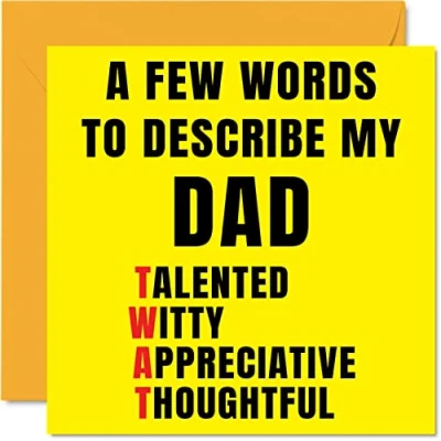 Afbeelding van verjaardagskaart voor papa een paar woorden beschrijven Tw*t van zoon en dochter, verjaardagscadeau, grappig cadeau, offensieve wenskaart Vaderdag