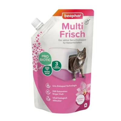 Afbeelding van BEAPHAR ontgeurder geconcentreerd granulaat voor de kattenbak neutraliseert onaangename geurtjes laat een aangename geur achter (orchidee) 400 g = tot 3 maanden gebruik