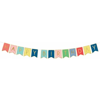 Afbeelding van Banner Happy Birthday multikleur