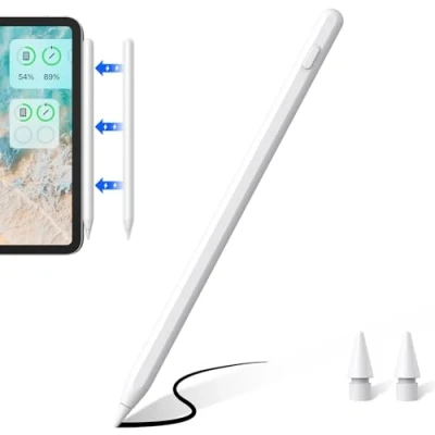 Afbeelding van Touchscreen pen, iPad pen 2018/2019/2020, palmafwijzingsstyluspen, met tips, aanraakpen kanteldetectiefunctie