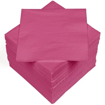 Afbeelding van Heku 30241 12: 100 effen papieren servetten, 3 laags, 33 x cm, roze