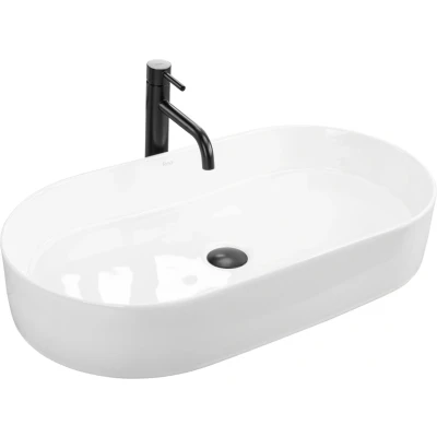 Afbeelding van REA Nadia Opzetwastafel Waskom 71 x 38.5 12 cm Glans Wit