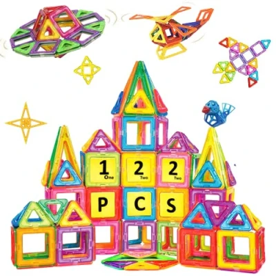 Afbeelding van Jokooan magnetische constructie voor kinderen, 122 stuks, magnetisch Montessori bouwspel, educatief spel kinderen vanaf 4 jaar
