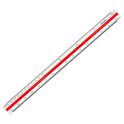 Afbeelding van Graphoplex Kutch Driehoekige verloopliniaal 30 cm wit 1/500 tot 1/2500 e ME.370A