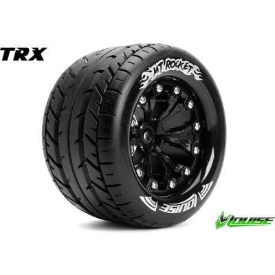 Afbeelding van Louise RC MT ROCKET 1 10 Monster Truck Banden Set Verlijmd op velg Soft 2.8&quot; Velgen Zwart 0 Offset