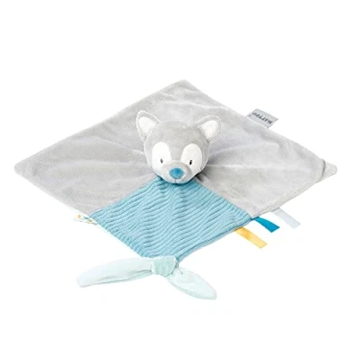Image de NATTOU Doudou Plat Loup Attache pour Sucette, 27 x cm, Tim et Tiloo, Beige, 498128, Gris