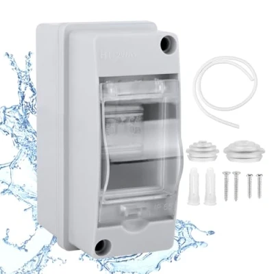 Afbeelding van IP65 waterdichte verdeelkast, 2 modules, schakelkast voor buiten, ABS kunststof, elektriciteit, communicatie, tuin