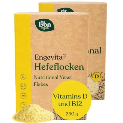 Afbeelding van Bon Vegan Flocons de Levure Engevita Nutritional Yeast Flakes Substitut fromage végétalien nutritive avec vitamine D, B12, du complexe B et zinc Sans OGM 250 g
