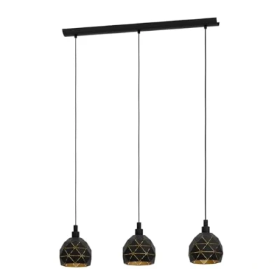 Afbeelding van EGLO Roccaforte Hanglamp E14 75 cm Zwart/Goud