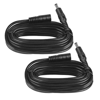 Afbeelding van 2 stuks 5 m DC verlengkabel 5,5 mm x 2,1 stekker op bus V 6 9 12 24 voor beveiligingscamera&#039;s, DVR, router, printer, ledstrip zwart