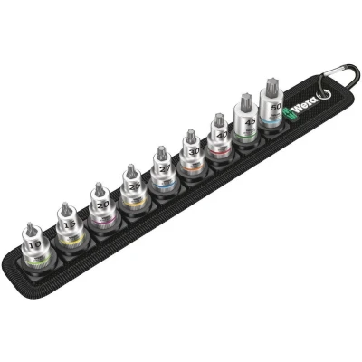 Afbeelding van Wera Belt B 3 HF Zyklop 9 delige bitdoppenset vasthoudfunctie op gordel torx 3/8&quot;