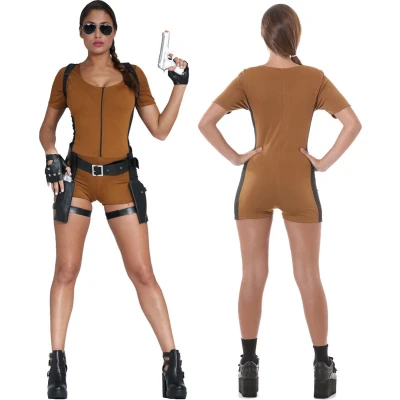 Afbeelding van Lara croft jumpsuit dames.