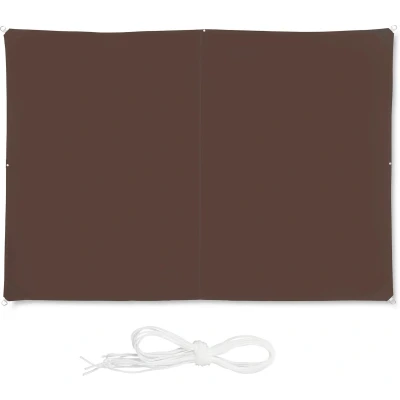 Afbeelding van Relaxdays schaduwdoek bruin rechthoekig zonnebescherming zonnezeil weerbestendig 2 x 3 m