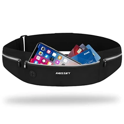 Afbeelding van HAISSKY hardloopriem, sportheuptas, waterdichte sporttelefoonhouder licht, voor sportschool, joggen, reizen en buitenactiviteiten, Zwart (tot 6,9 inch), Heuptassen hardlopen 72