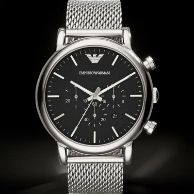 Afbeelding van Emporio Armani heren Horloge AR1808 46 mm in de kleur Zilver