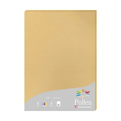 Afbeelding van Clairefontaine 24279C Etui met 25 vellen, formaat A4 (21 x 29,7 cm), 210 g/m², karamelkleuren, uitnodigingspapier, evenementen en correspondentie, premium papier, glad