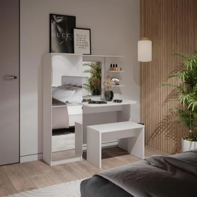 Afbeelding van Vicco Kaptafel Jasmin, Wit, 123 x 141.2 cm met bank