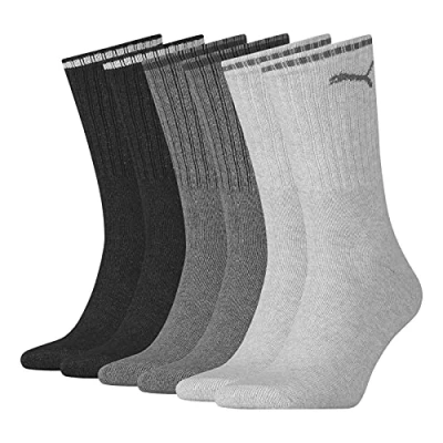 Image de PUMA Lot de 3 paires chaussettes unisexes, Anthracite/gris, 39 42 EU