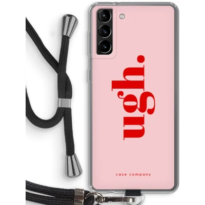 Afbeelding van Case Company® hoesje met Koord geschikt voor Samsung Galaxy S21 Plus Ugh Telefoonhoesje Zwart Bescherming aan alle Kanten en Over de Schermrand