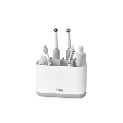 Afbeelding van Joseph Badkamer Tandenborstelorganiser 12,8x8,6x17,1cm Wit/Grijs