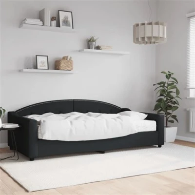 Afbeelding van vidaXL Slaapbank met matras 100x200 cm stof zwart