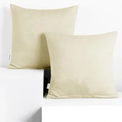 Afbeelding van DecoKing 2 kussenslopen, 40 x cm, katoen, rits, beige, barnsteen