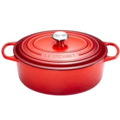 Afbeelding van Le Creuset Gietijzeren Ovale Braadpan In Kersenrood 40cm 13,9l