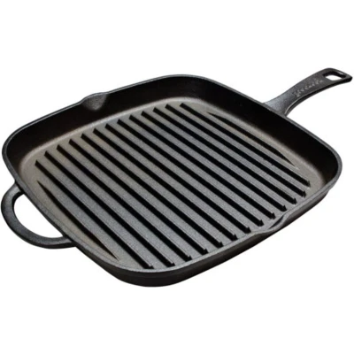 Afbeelding van Cookinglife Grillpan Cast Iron Gietijzer 23 x cm Zonder anti aanbaklaag