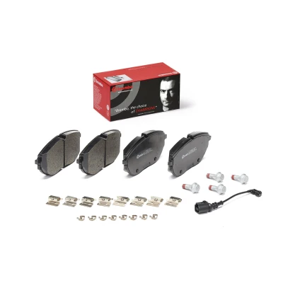 Afbeelding van BREMBO P 85 188 Remblokkenset Incl. slijtage waarschuwingscontact Met remzadelschroef, anti kreukplaat toebehoren VOLKSWAGEN: Transporter 6