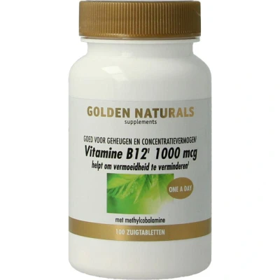 Afbeelding van Golden Naturals Vitamine B12 1000mcg Zuigtabletten