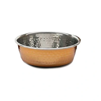 Afbeelding van Rosewood Moderne antislip roestvrijstalen voerbak met koperlaag voor voer/dranken honden/katten, klein, 940 ml