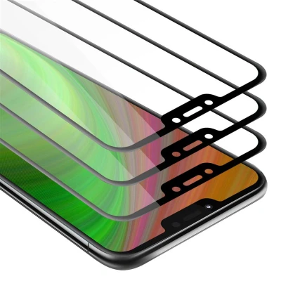 Afbeelding van Cadorabo 3x Screenprotector geschikt voor Motorola MOTO G7 POWER Volledig scherm pantserfolie Beschermfolie in TRANSPARANT met ZWART Getemperd (Tempered) Display beschermend glas 9H hardheid 3D Touch
