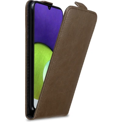Afbeelding van Cadorabo Hoesje geschikt voor Samsung Galaxy A22 4G / M22 M32 in KOFFIE BRUIN Beschermhoes flip design Case Cover met magnetische sluiting
