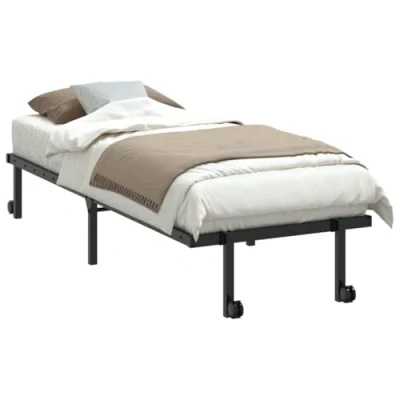 Afbeelding van vidaXL Bedframe zonder matras opvouwbaar 80x200 cm staal zwart