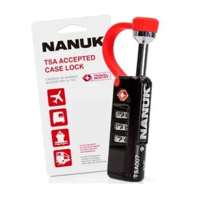 Afbeelding van Nanuk TSA 3 cijferig cijferslot voor koffer, tas, rugzak, bagage, klein (zwart, 1 stuk)