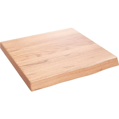 Afbeelding van Wastafelblad 40x40x4 behandeld massief hout lichtbruin