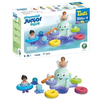 Image de PLAYMOBIL Junior Aqua &amp; Tinti 71438 Pieuvre de couleurs, avec quatre anneaux couleurs pour classer et trois tablettes bain Tinti, jouets garçons filles à partir 1 an