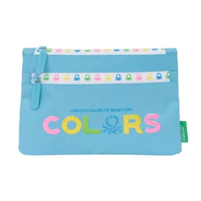 Afbeelding van Schoolpennenzak Benetton Spring Hemelsblauw 23 x 16 3 cm