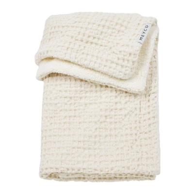 Afbeelding van Meyco Baby Wafel Teddy ledikant deken nature 100x150cm
