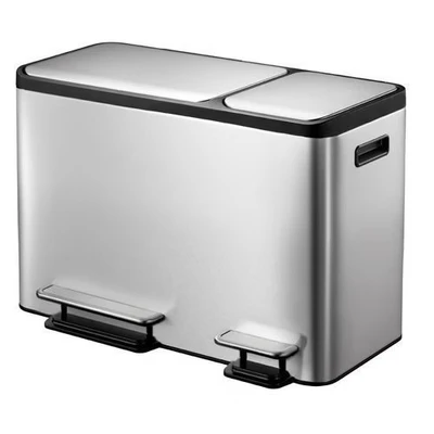 Afbeelding van EKO EcoCasa Recycler pedaalemmer 24+12 ltr, stainless steel plastic mat RVS