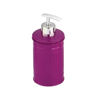 Afbeelding van MSV Zeeppompje/dispenser Industrial metaal paars/zilver 7.5 x 17 cm 250 ml