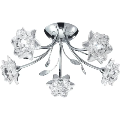 Afbeelding van Searchlight Bellis Plafondverlichting Ø 44 X 19 Cm Chroom