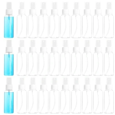 Afbeelding van Belle Vous 30 Pack of Mini 50ml Atomiser Spray Bottles Fine Mist with Caps Refillable Anti Leak Plastic Bottle for Cleaning, Perfumes, Essential Oils Portable Travel Size