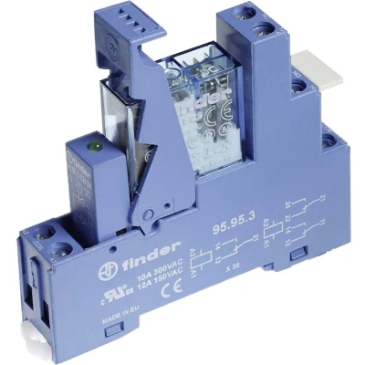Afbeelding van Finder 49.52.8.230.0060 Relaismodule Nominale spanning: 230 V/AC Schakelstroom (max.): 8 A 2x wisselcontact 1 stuk(s)