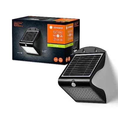Afbeelding van Ledvance ENDURA BUTTERFLY Zonne schijnwerper, zwart, 4 W, 500 lm, bewegingssensor, lichtsensor, buitenlamp, oplaadbare batterij, milieuvriendelijk, lange levensduur, montage