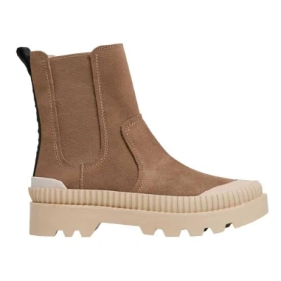 Afbeelding van Pepe Jeans Ascot Enkellaarsjes met plateauzool, Dames, Maat: 37, Brass brown Leer/ synthetisch