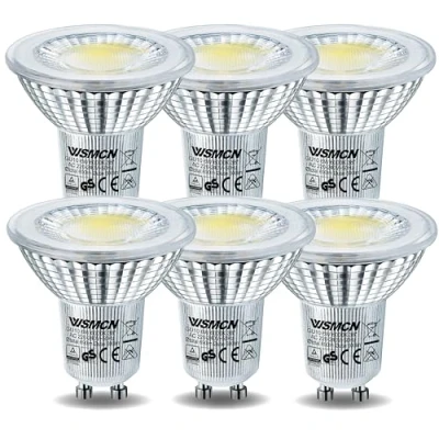 Afbeelding van WSMCN 6 stuks GU10 LED lampen koud wit 6W vervangt 80W halogeenlampen 690lm 6000K AC 230V flikkervrij 38 stralingshoek niet dimbare